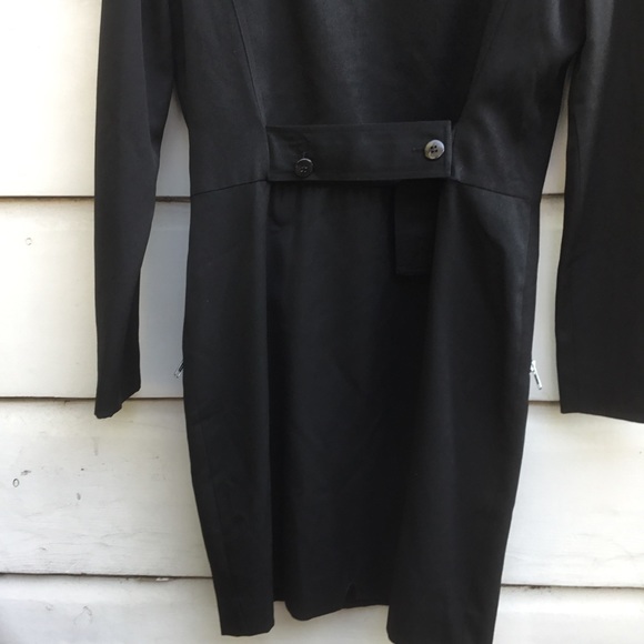 Rickie Freeman for Teri Jon vintage black dress with zippers and shoulder pads 8 - Picture 7 of 10